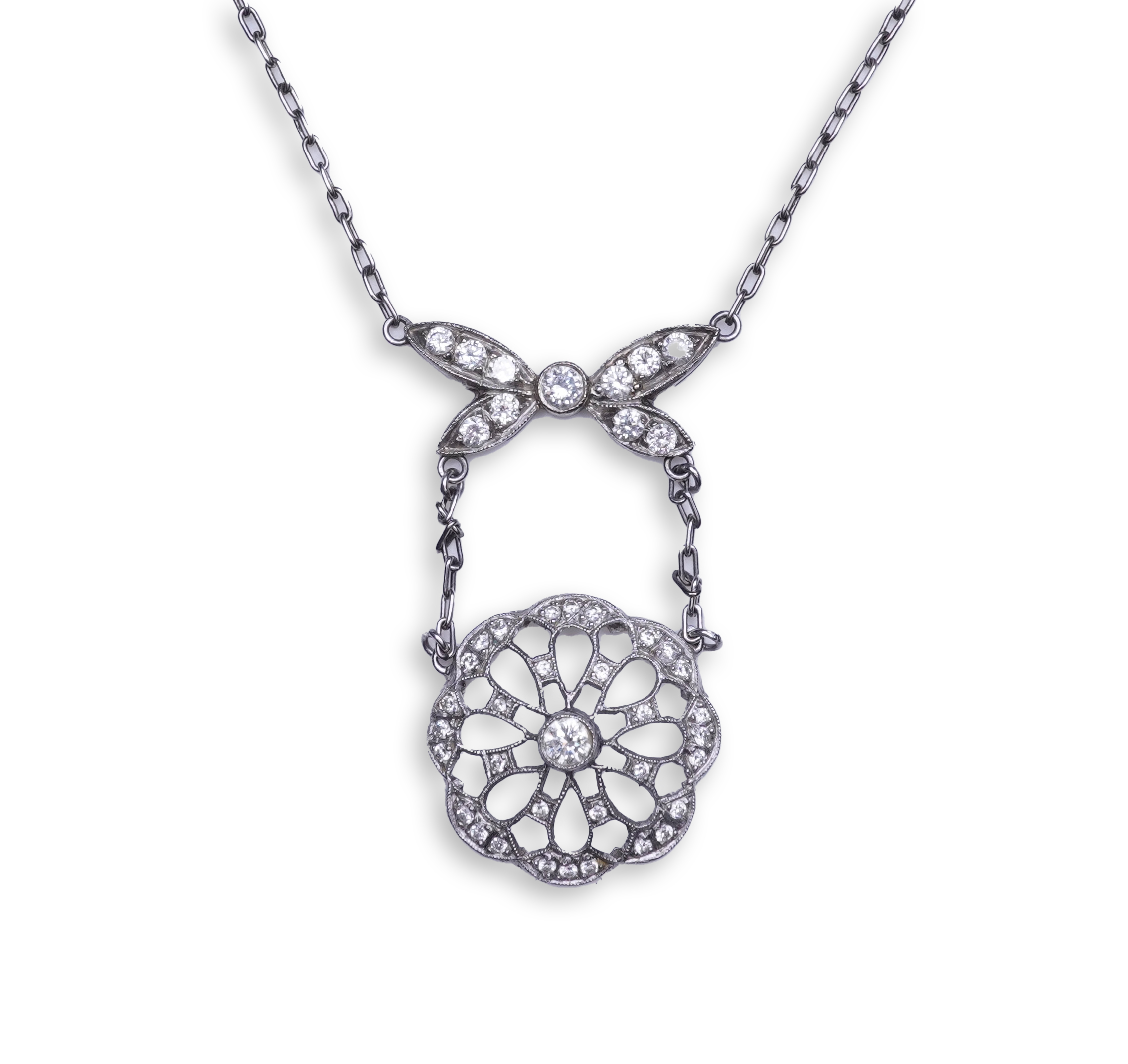 A diamond pendant necklace